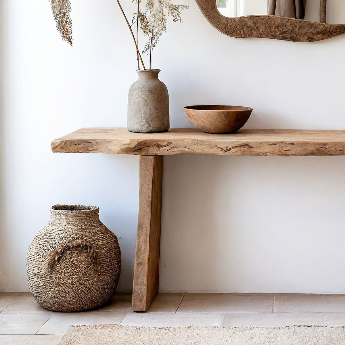 Reclaimed Wood Entryway Table Decor