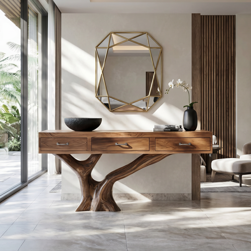 Farmhouse Live Edge Entryway Table