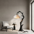 Nature Inspired Flower Floor Lamp With Solid Wood Base
