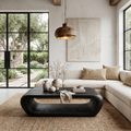 Organic Coffee Table With Open Storage For Living Room