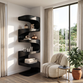 Modern Corner Wave Bookshelf For Living Room Or Contemporary Interior