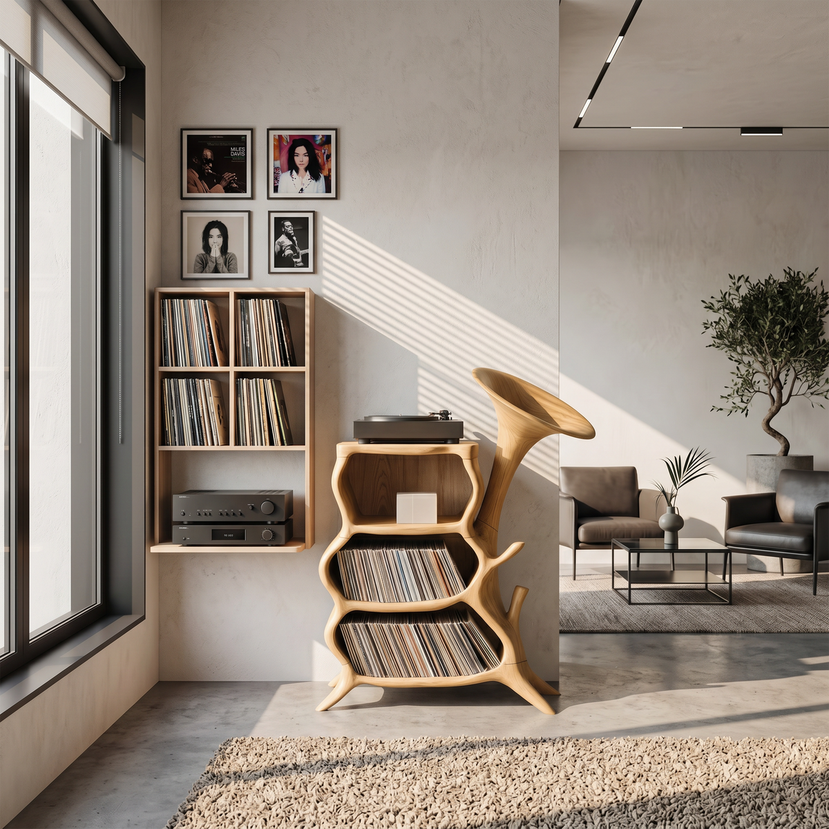 Handcrafted Wooden Media Console For Furniture Decor