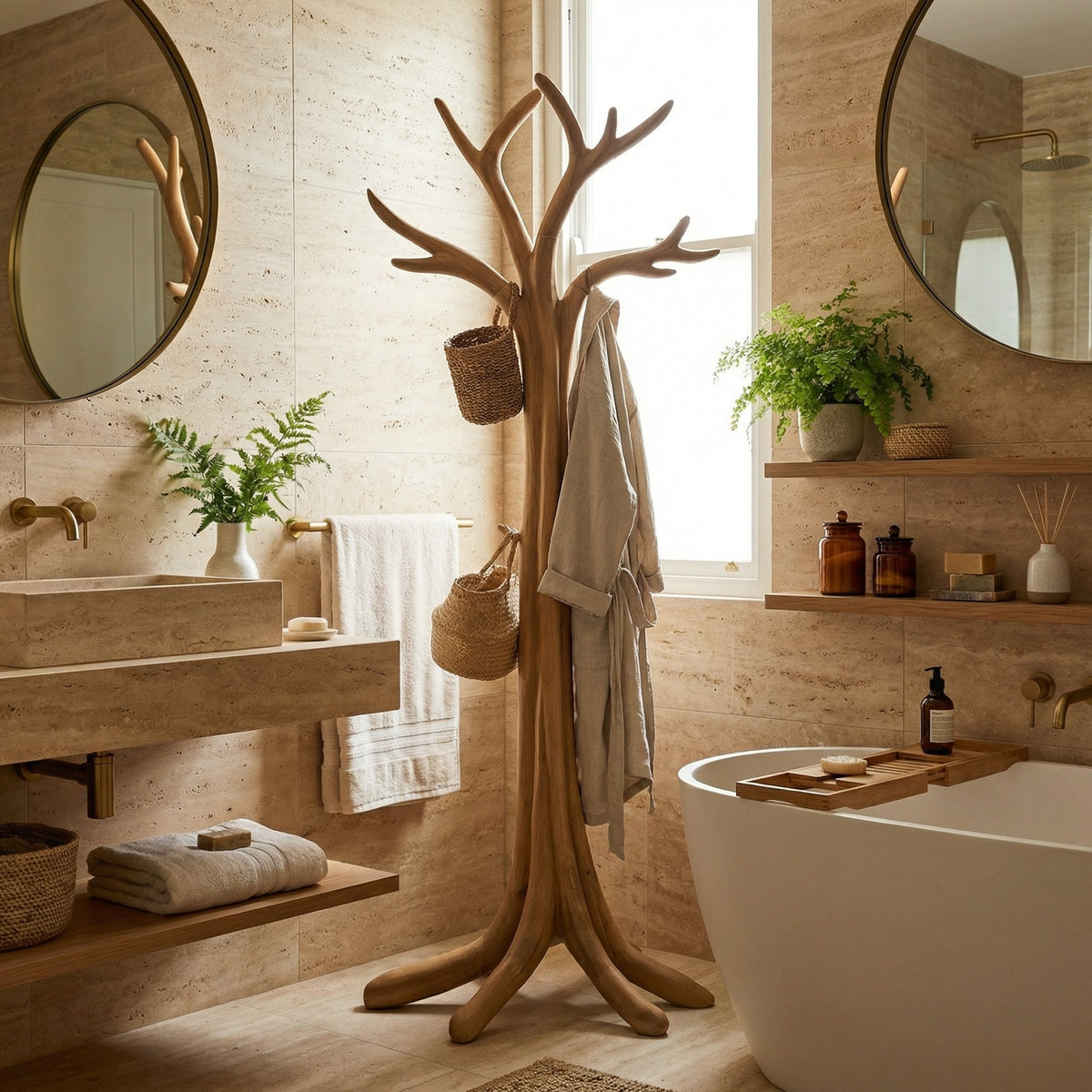 Rustic Tree Branch Coat Rack