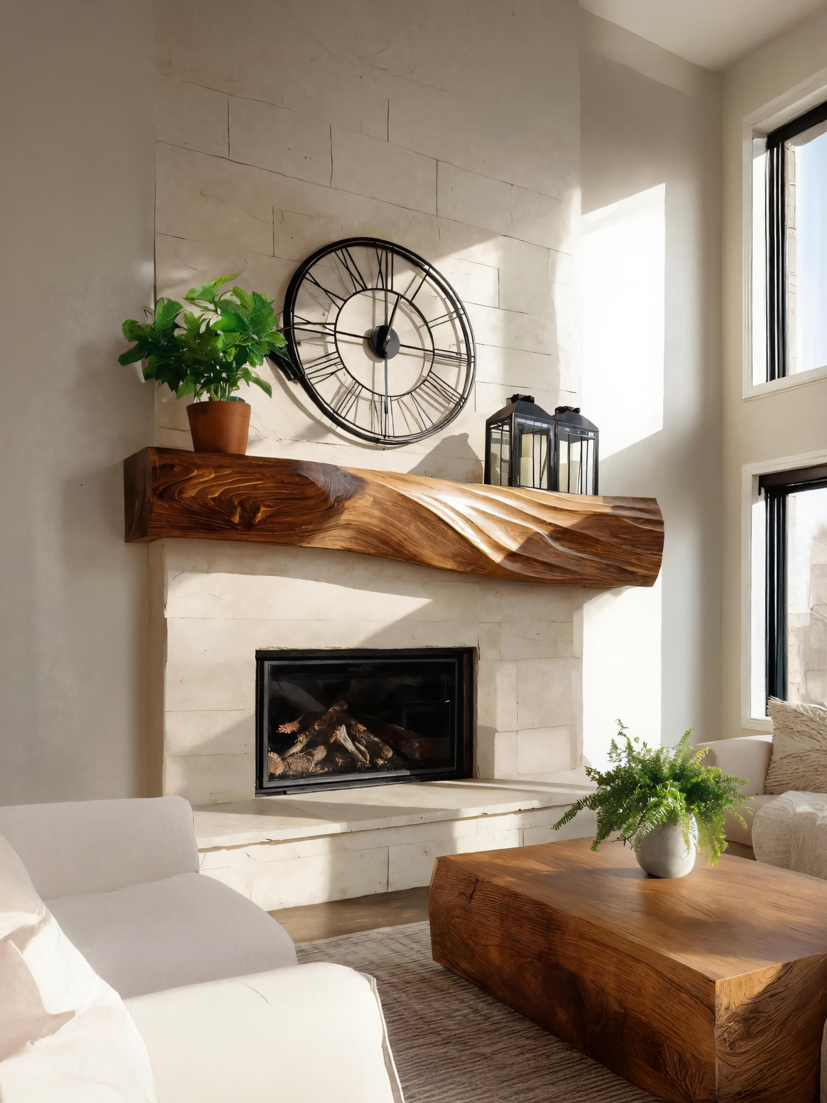 Modern Wooden Fireplace Mantel For Cozy Home Interior