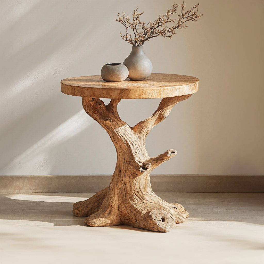 Handcrafted Solid Wood End Table Side Table